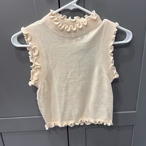 Vero Moda Crème Ruffle Top